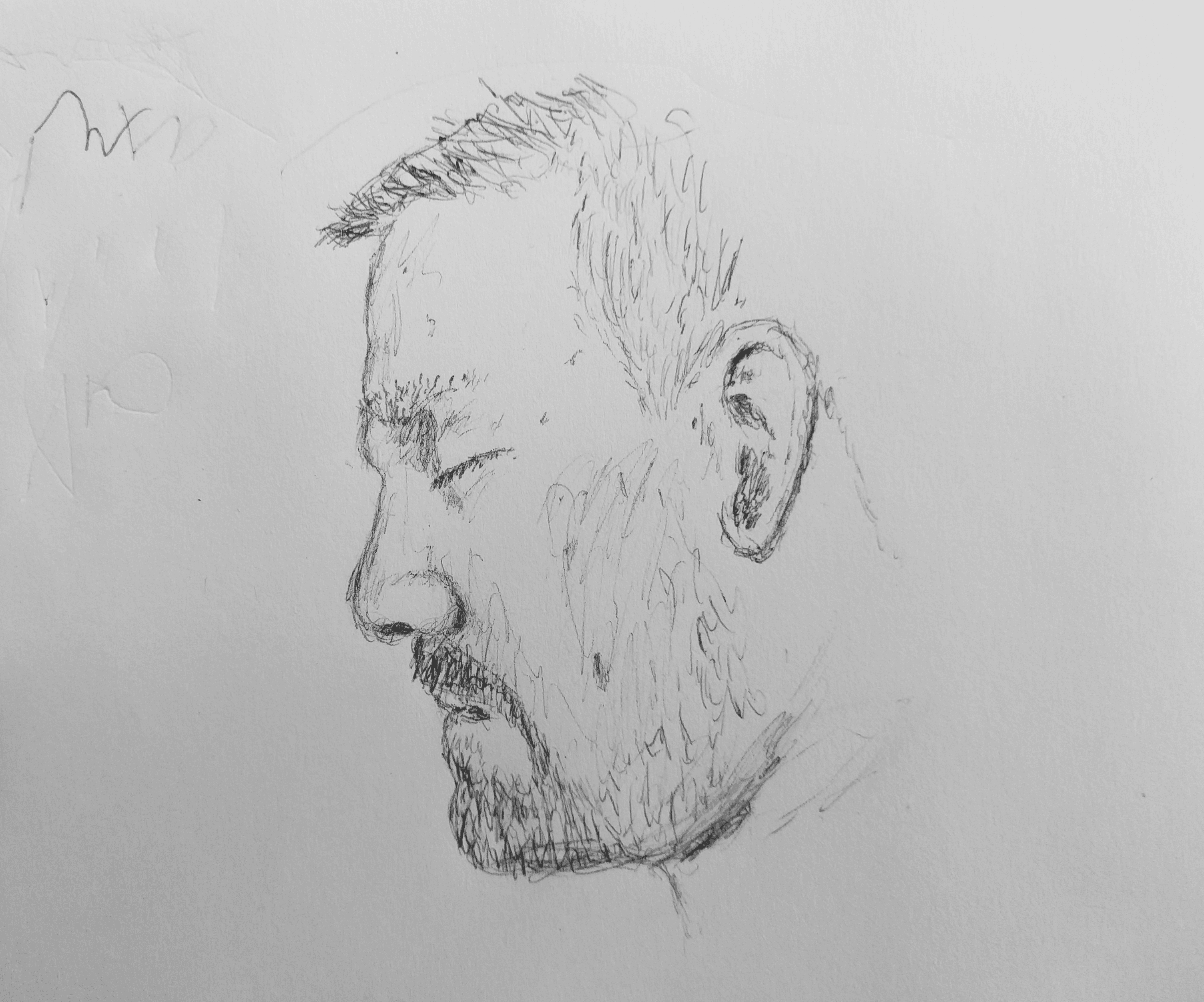 Portrait sketch of a friend